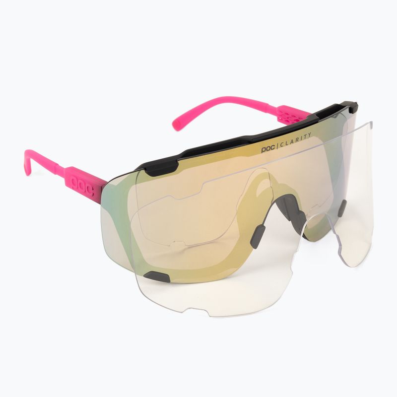 Fahrradbrille POC Devour fluo pink/uranium black translucent/clarity road gold