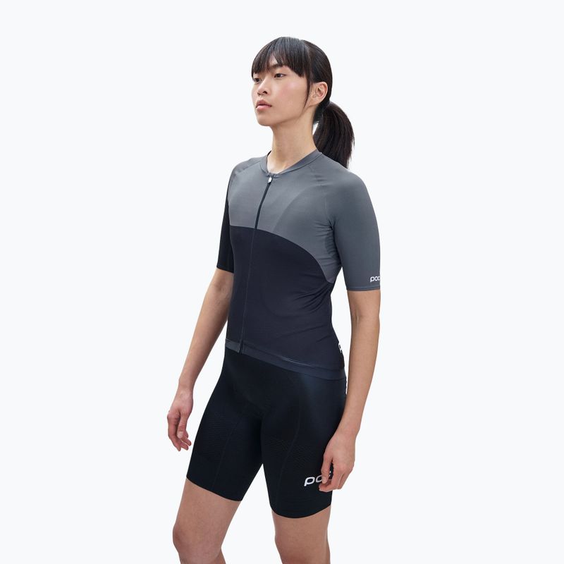 Fahrradtrikot für Frauen POC Essential Road Print uranium black/sylvanite grey