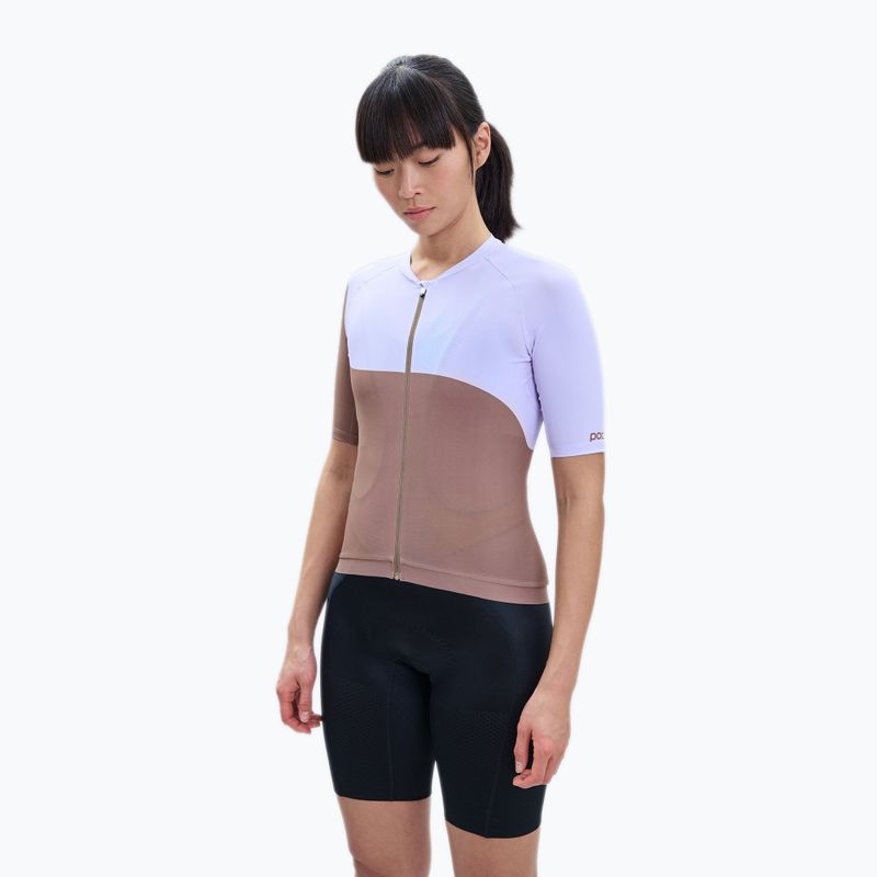 Fahrradtrikot für Frauen POC Essential Road Print jasper brown/purple quartz