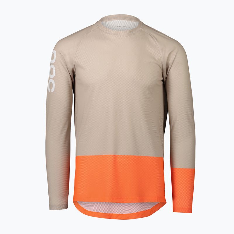 Herren-Radsport-Langarmhemd POC MTB Pure light sandstone beige/zink orange
