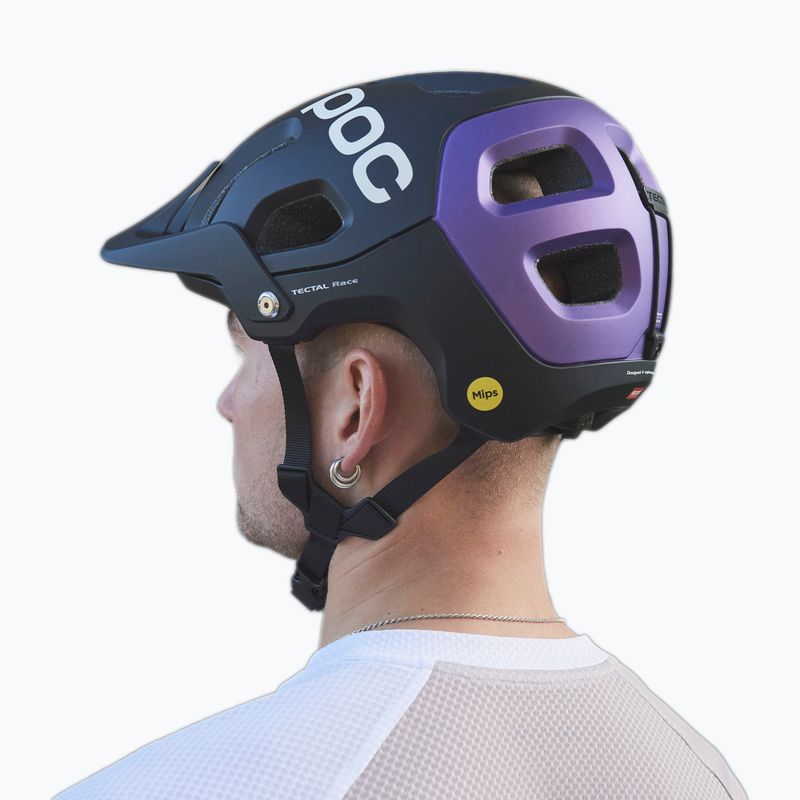 Fahrradhelm POC Tectal Race MIPS uranium black/sapphire purple metallic/matt 9