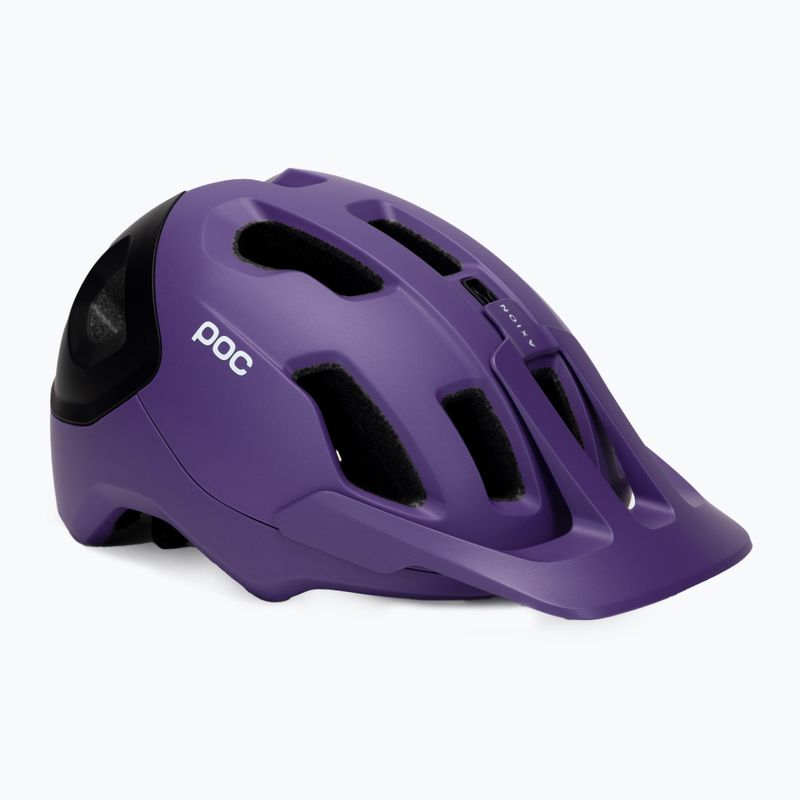 Fahrradhelm POC Axion Race MIPS sapphire purple/uranium black metallic/matt