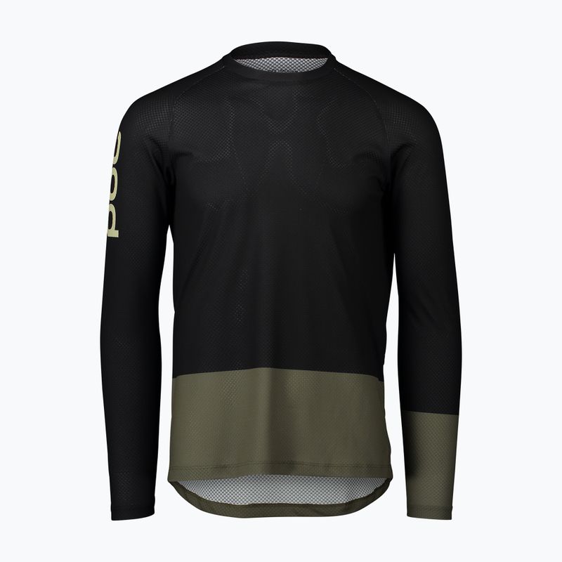 Herren-Radsport-Langarmhemd POC MTB Pure uranium black/epidote green