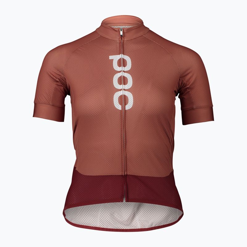 Fahrradtrikot für Frauen POC Essential Road Logo himalayan salt/garnet red 5