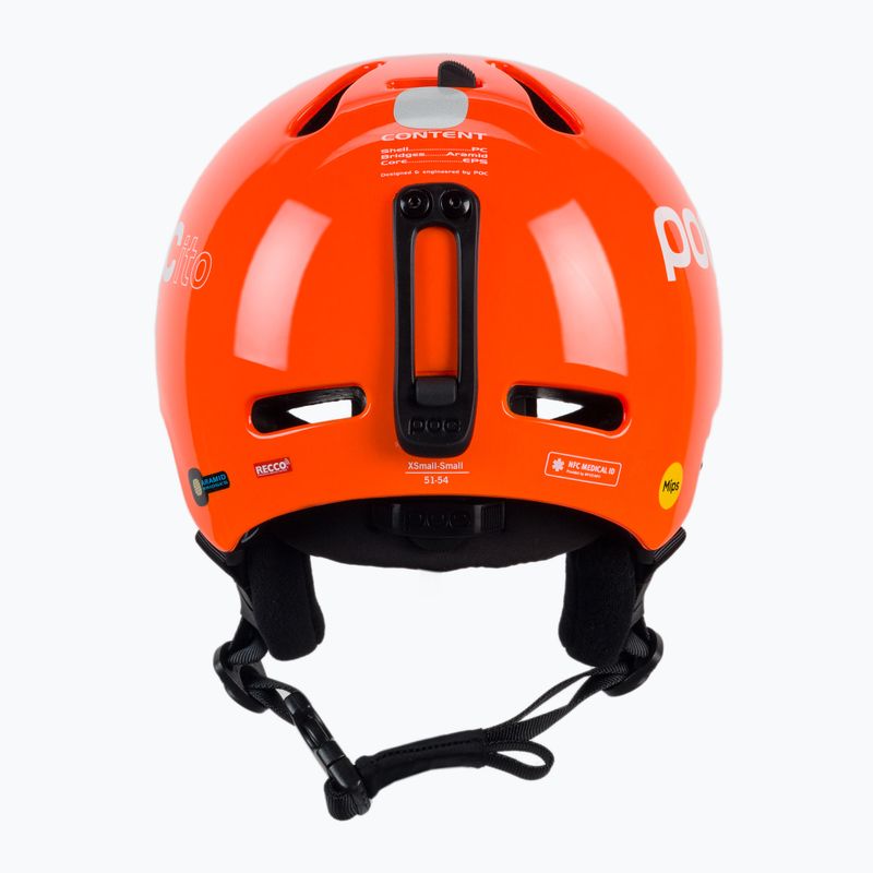 Skihelme für Kinder POC POCito Fornix MIPS fluorescent orange 3