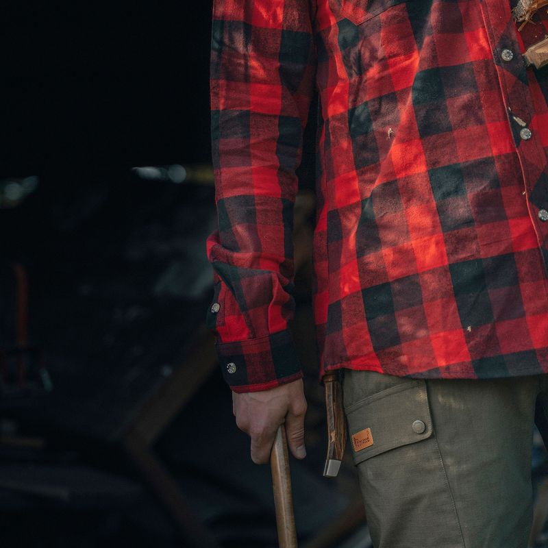 Herrenhemd Pinewood Lumbo red/black 3
