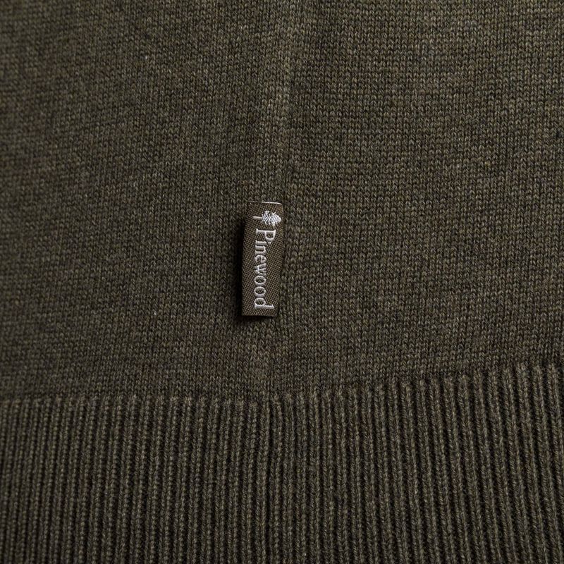 Herren-Trekking-Sweatshirt Pinewood Varnamo Crewneck Gestrickt grün mel 4