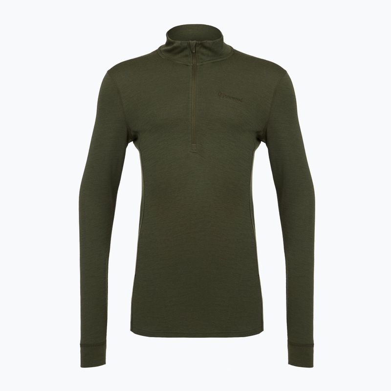 Thermoaktiver Sweatshirt Hoodie Herren Pinewood Abisko Merino Base Layer Half Zip d.mossgreen