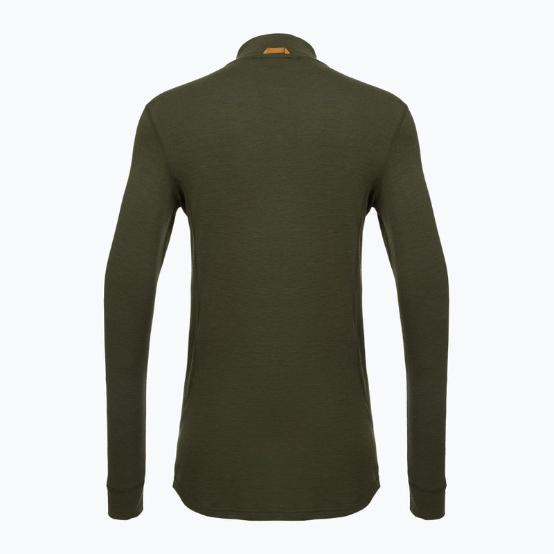 Thermoaktiver Sweatshirt Hoodie Herren Pinewood Abisko Merino Base Layer Half Zip d.mossgreen 2