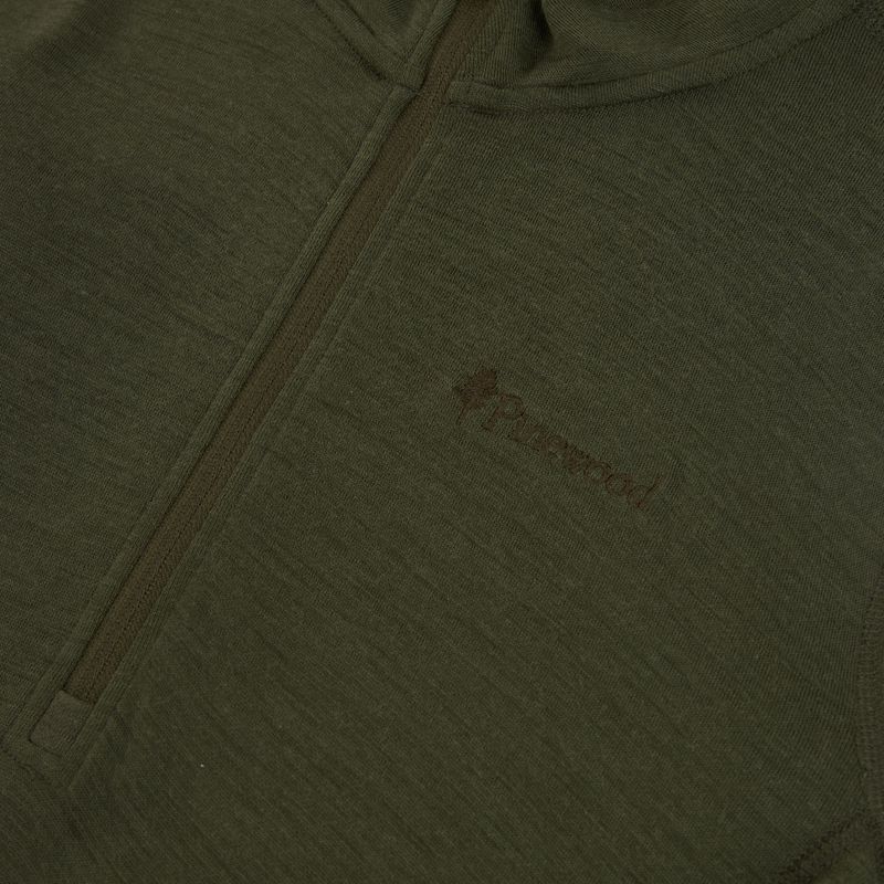 Thermoaktiver Sweatshirt Hoodie Herren Pinewood Abisko Merino Base Layer Half Zip d.mossgreen 3