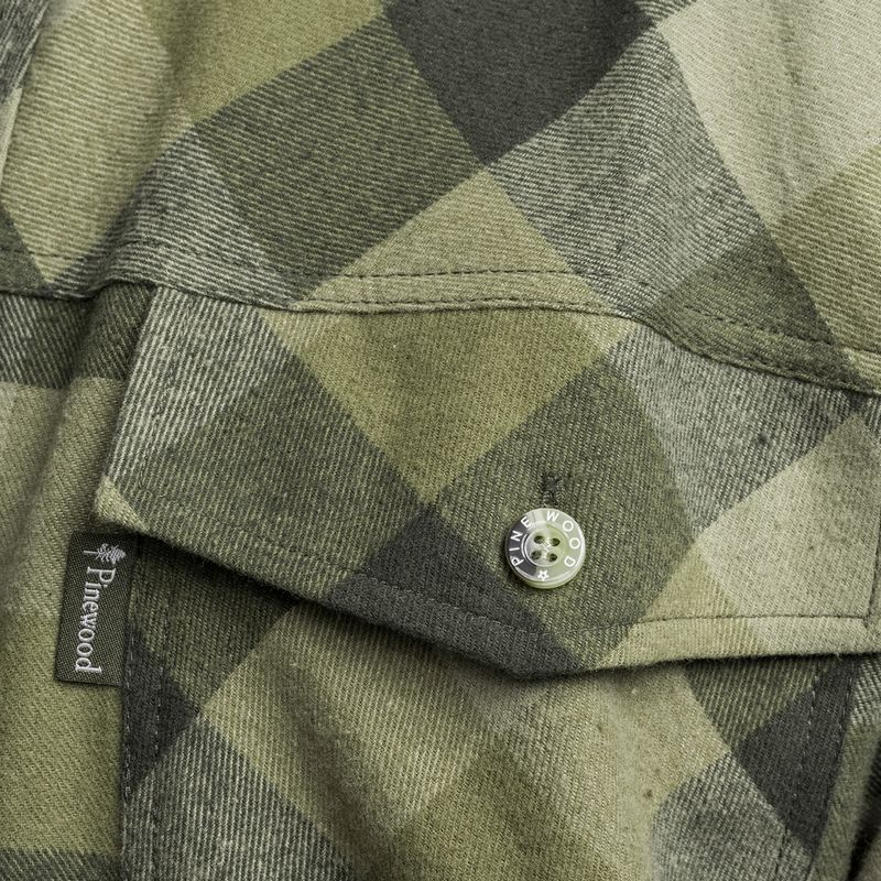Herrenhemd Pinewood Lumbo oliv/wildlederbraun 4