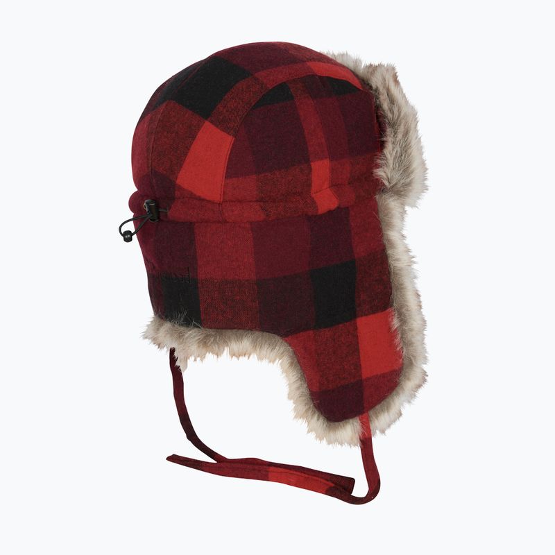 Pinewood Classic Checked Fur Wintermütze rot/schwarz 2