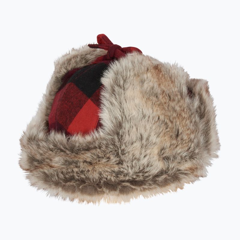 Pinewood Classic Checked Fur Wintermütze rot/schwarz 4