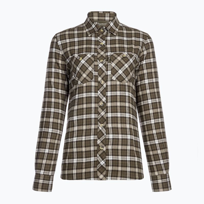 Pinewood Damenhemd Felicia d.grün/offwhite