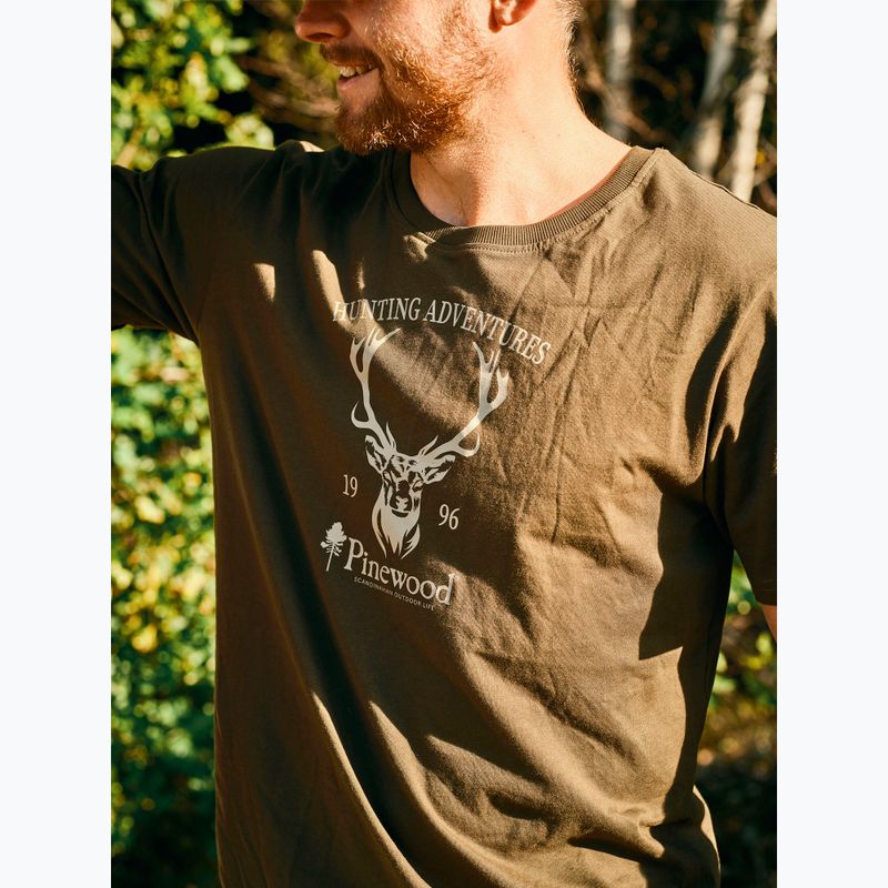 Pinewood Red Deer grünes Herren-T-Shirt 6