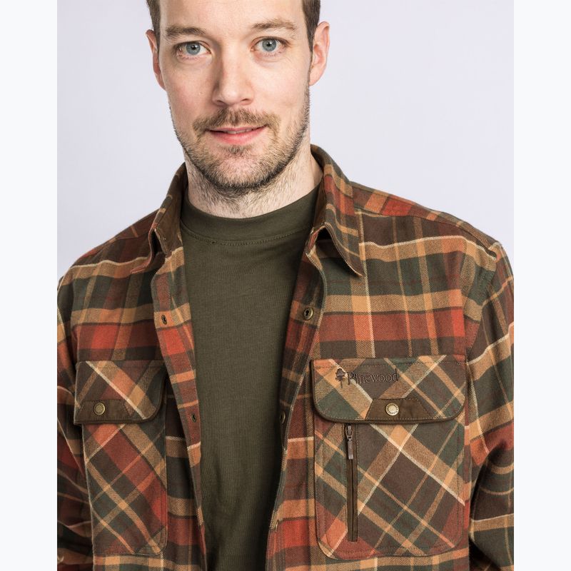 Hemd Herren Pinewood Prestwick Exclusive d.green/terracotta 5