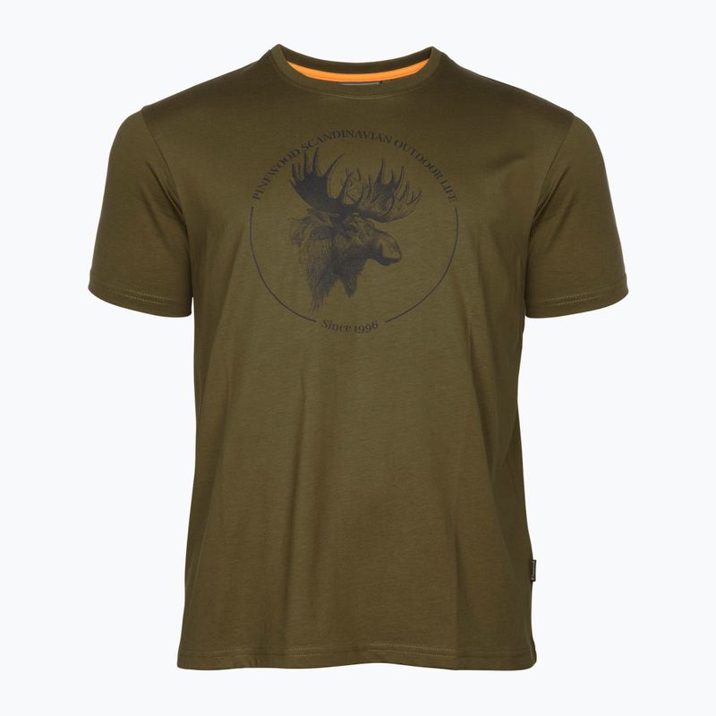 Pinewood Moose olivfarbenes Herren-T-Shirt 4
