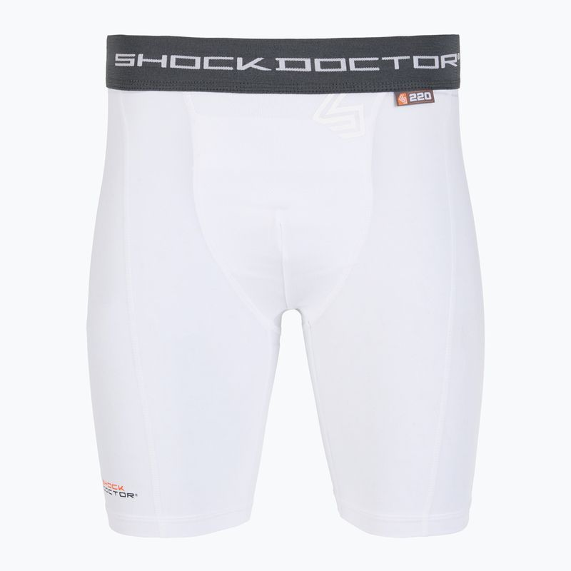 Kompressionsshorts mit Schrittprotektor Shock Doctor Compression weiß