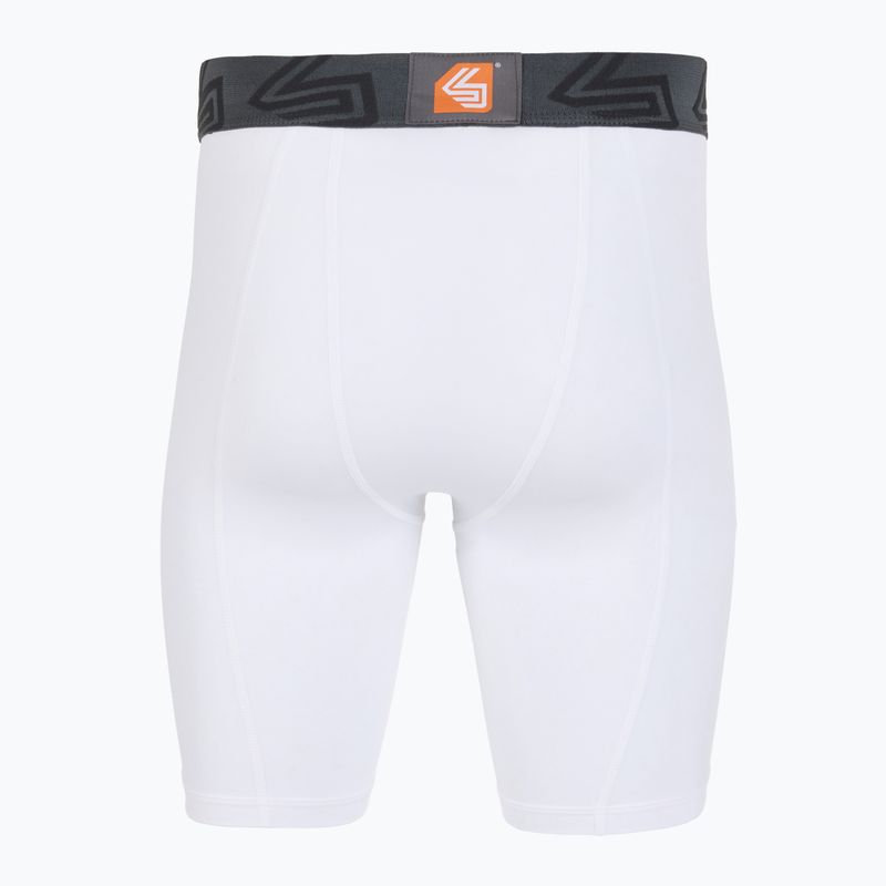 Kompressionsshorts mit Schrittprotektor Shock Doctor Compression weiß 2