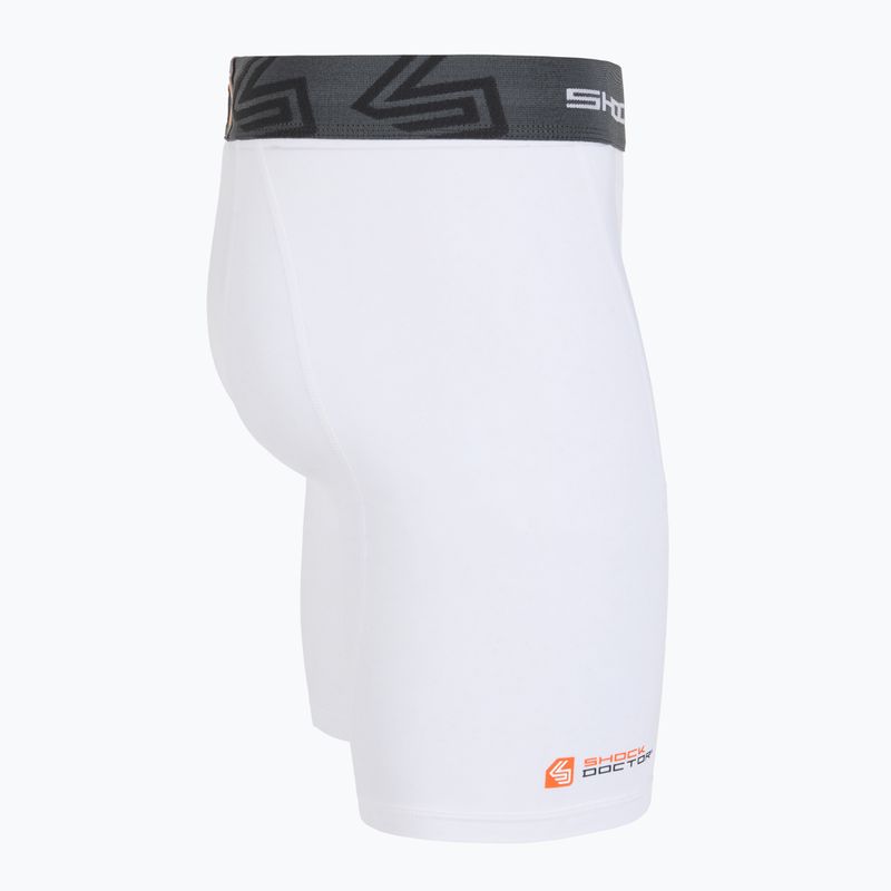 Kompressionsshorts mit Schrittprotektor Shock Doctor Compression weiß 3