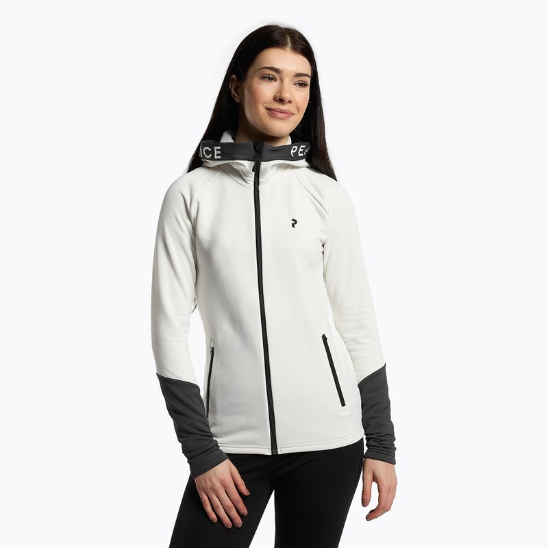 Damen-Ski-Sweatshirt Peak Performance Rider Zip Hood weiß G77089070