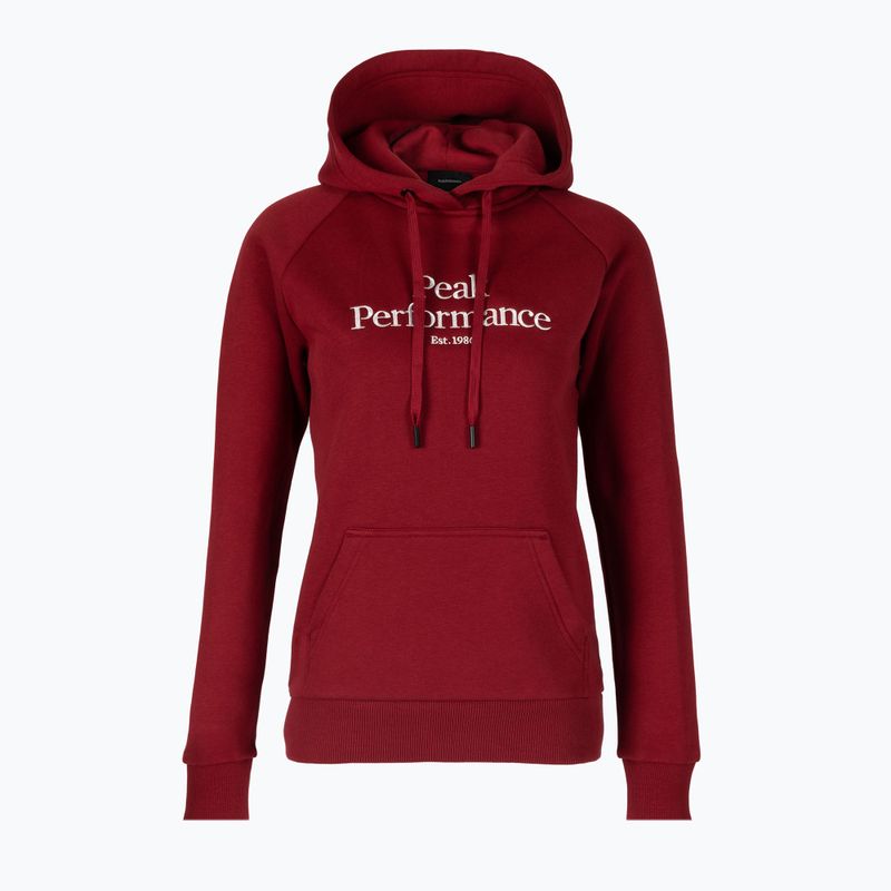 Damen-Trekking-Sweatshirt Peak Performance Original Hood rot G77747300