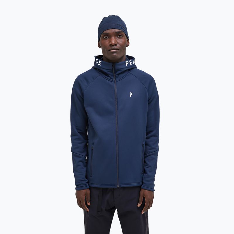 Herren trekking Sweatshirt Peak Performance Rider Zip Hood dunkelblau G788333