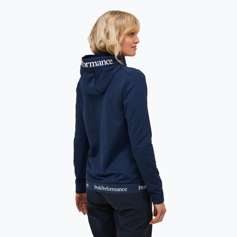 Damen Sweatshirt Hoodie Pullover Peak Performance Rider Tech Zip Hood blue shadow 2