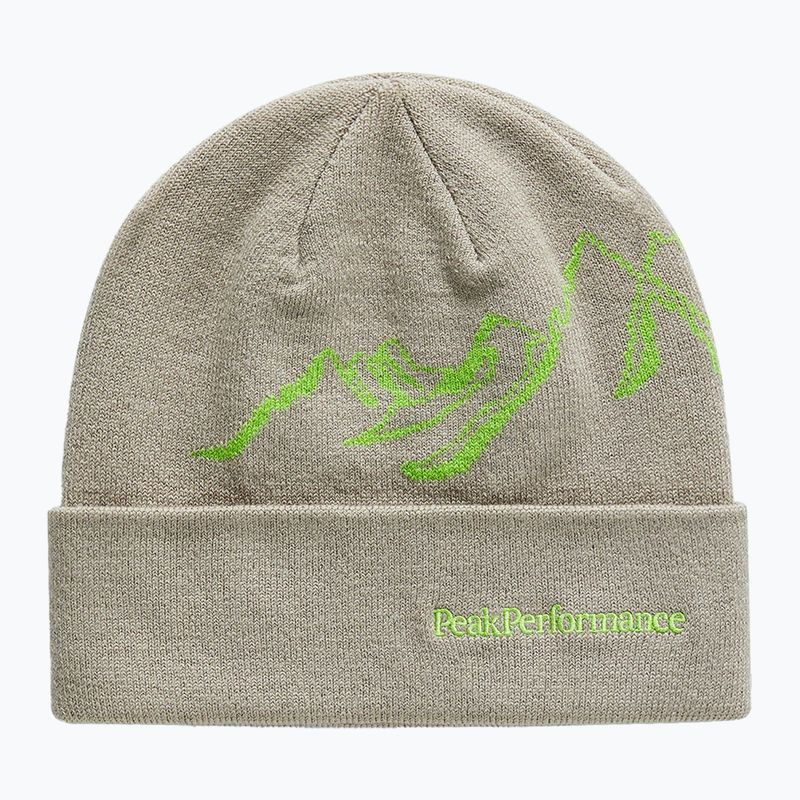 Peak Performance Mountain Wintermütze avid beige / stand out grün