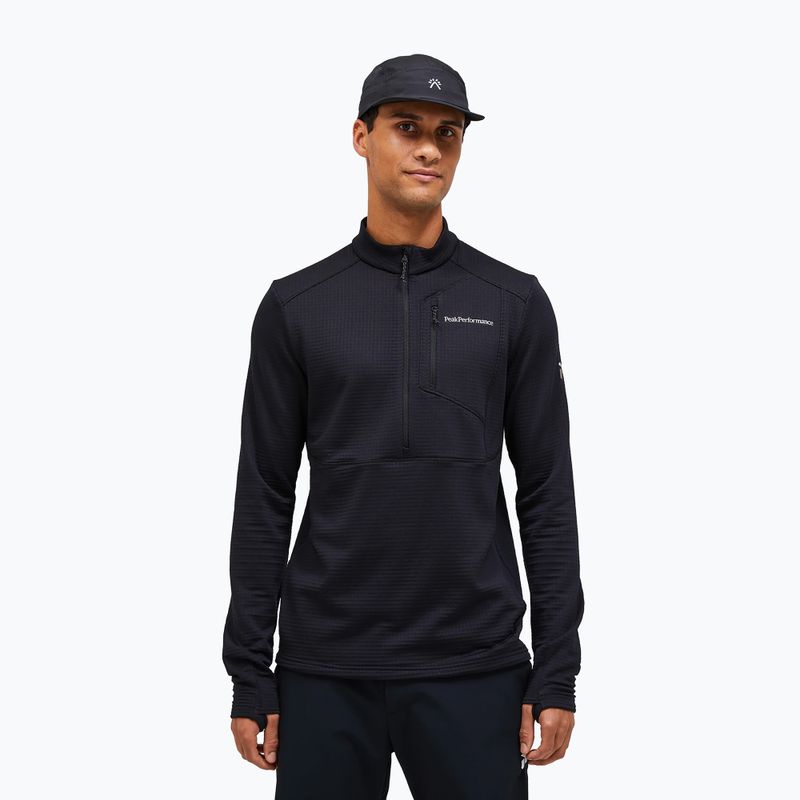 Fleecejacke für Herren Peak Performance Trail Polartec Power Grid Half Zip black