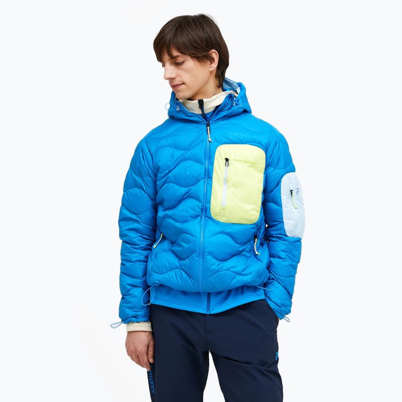 Herren Peak Performance Helium Utility Down Jacket Brillantblau/Wolke/Sonne abenteuerlich