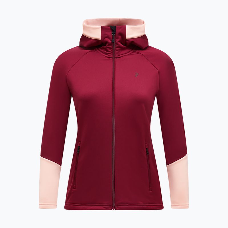 Damenpullover Peak Performance Rider Essentials Zip Hood Vertical Zenith/Peach Fuzz