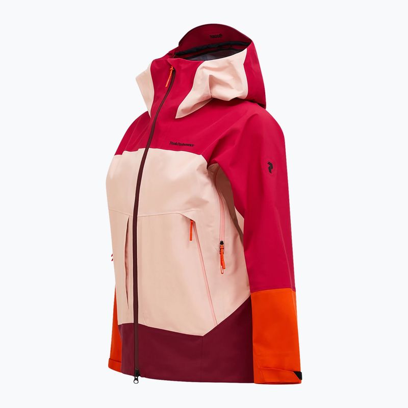 Damen-Skijacke Peak Performance Visilight GTX C-Knit 3L tech burgundy/peach fuzz 9