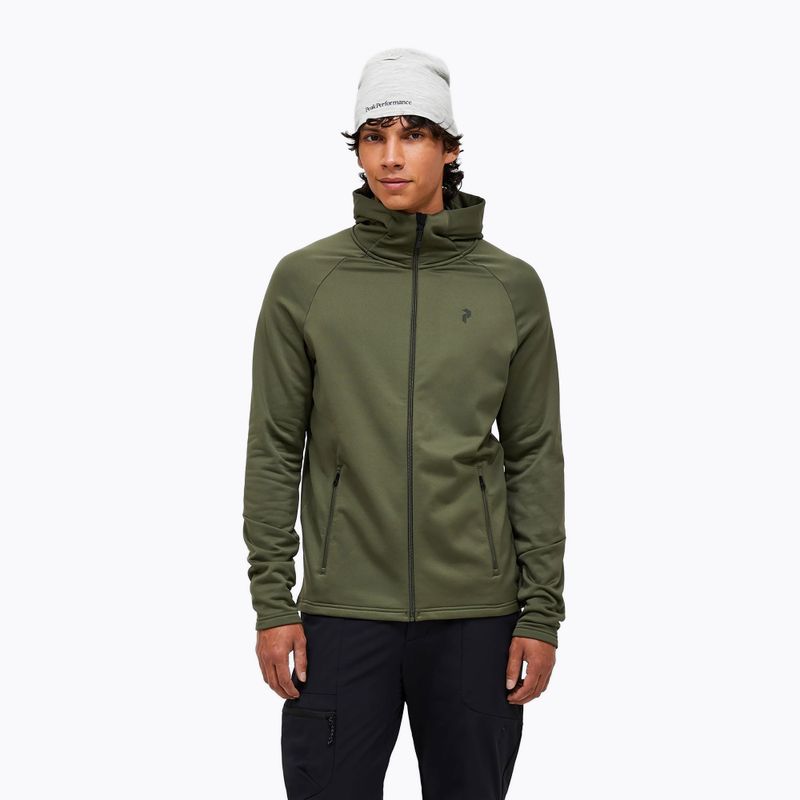 Herren Zip-Hoodie Peak Performance Rider Essentials Zip Hood pine needle/pine needle