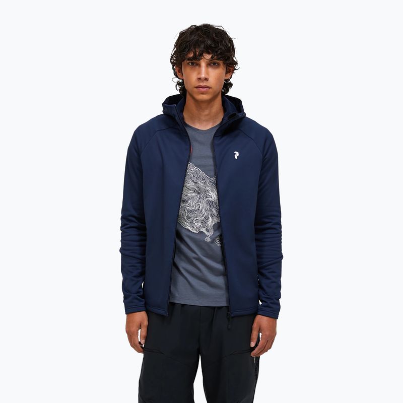 Herren-Hoodie Peak Performance Rider Essentials Zip Hood blue shadow/blue shadow 4