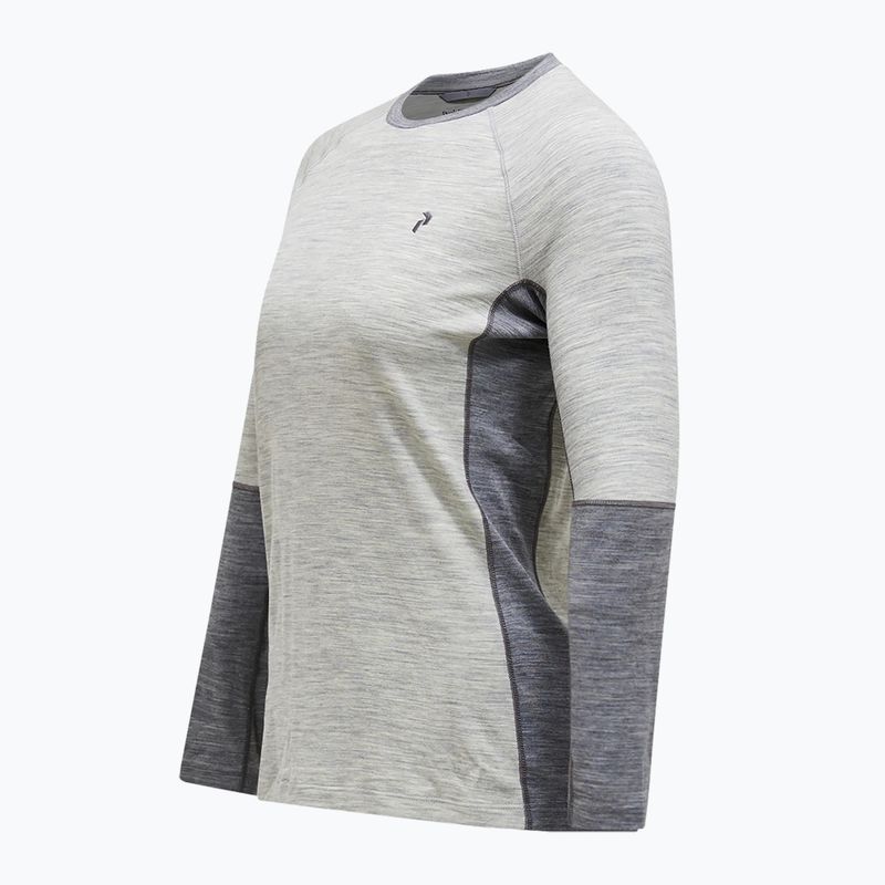 Damen-Thermoaktivshirt Peak Performance Magic Crew Wool-Blend Baselayer med grey melange 6