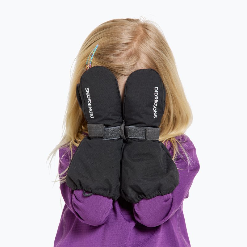 Didriksons Biggles Kinder Skihandschuhe Fäustlinge schwarz 5