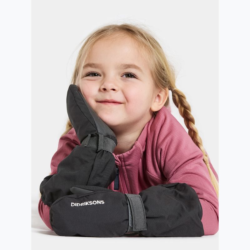 Didriksons Biggles Kinder Skihandschuhe Fäustlinge schwarz 6