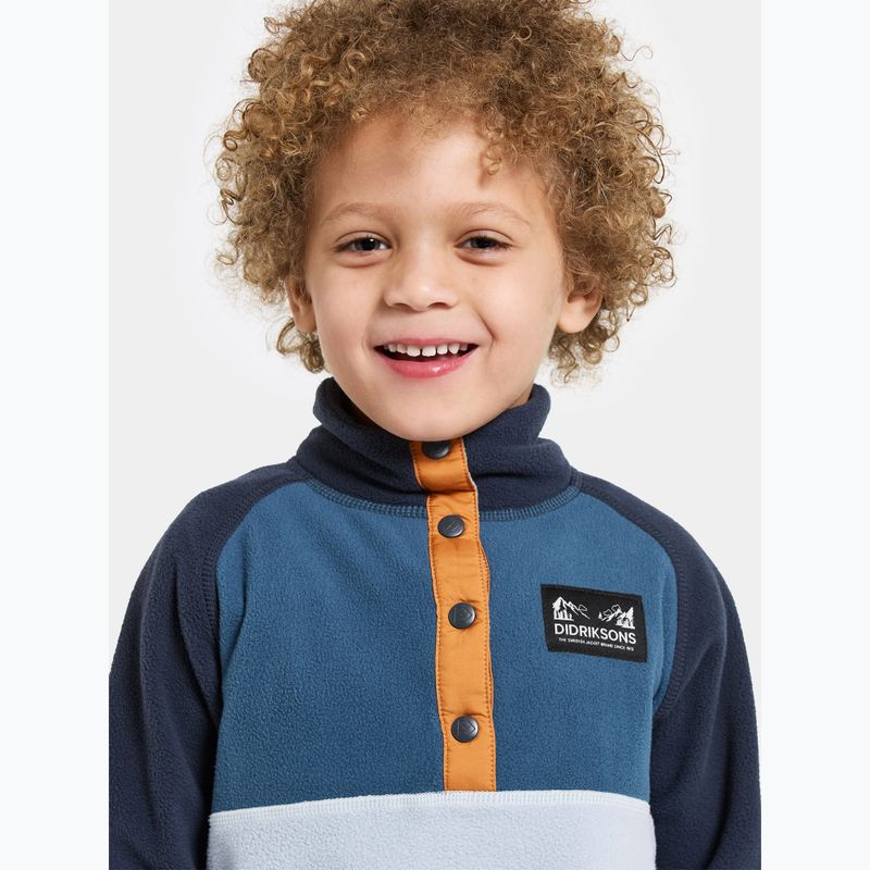 Didriksons Monte Half Button Kinder Fleece-Sweatshirt Wolke blau 6