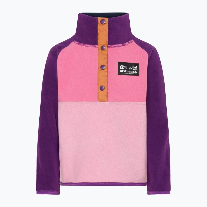 Didriksons Monte Half Button Kinder Fleece-Sweatshirt hell heather pink 8