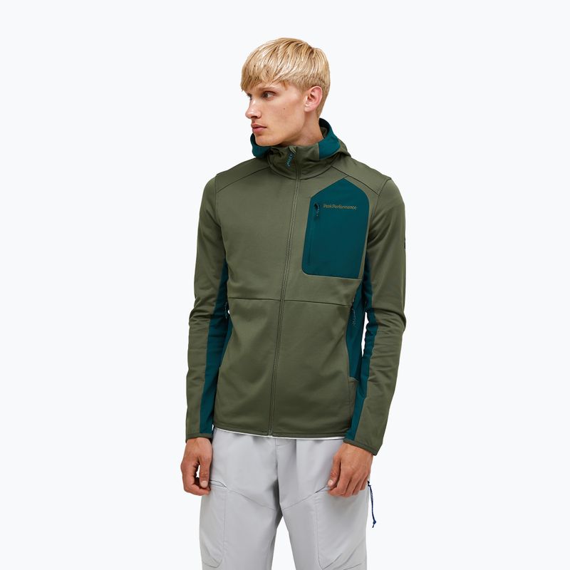Herrenpullover Peak Performance Utility Light Zip pine needle/ponderosa pine
