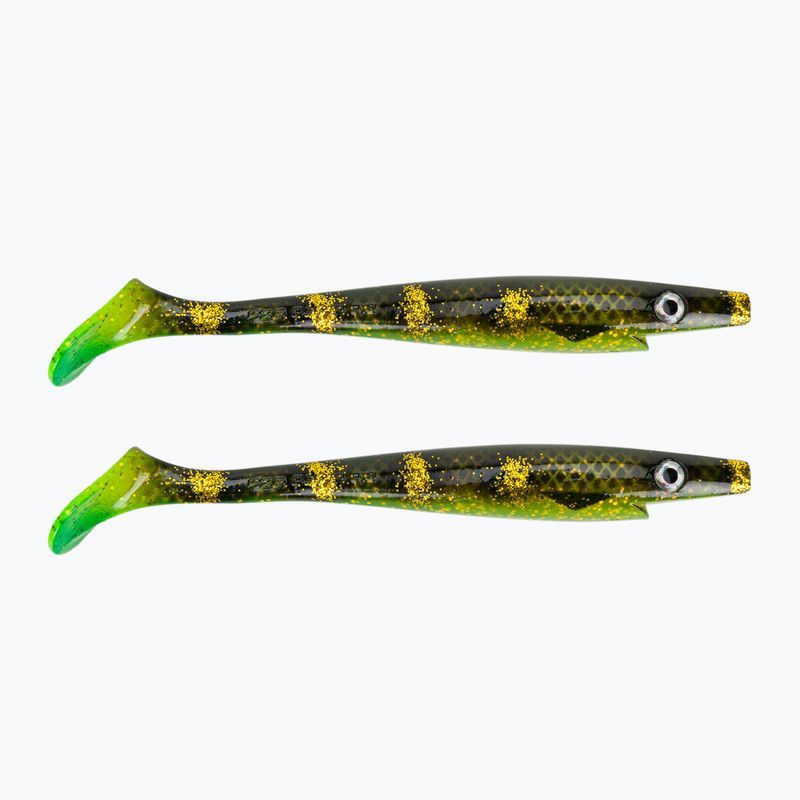 Strike Pro Pig Shad Jr Gummiköder 2 Stück schwarz/grün TEV-SP172C-134