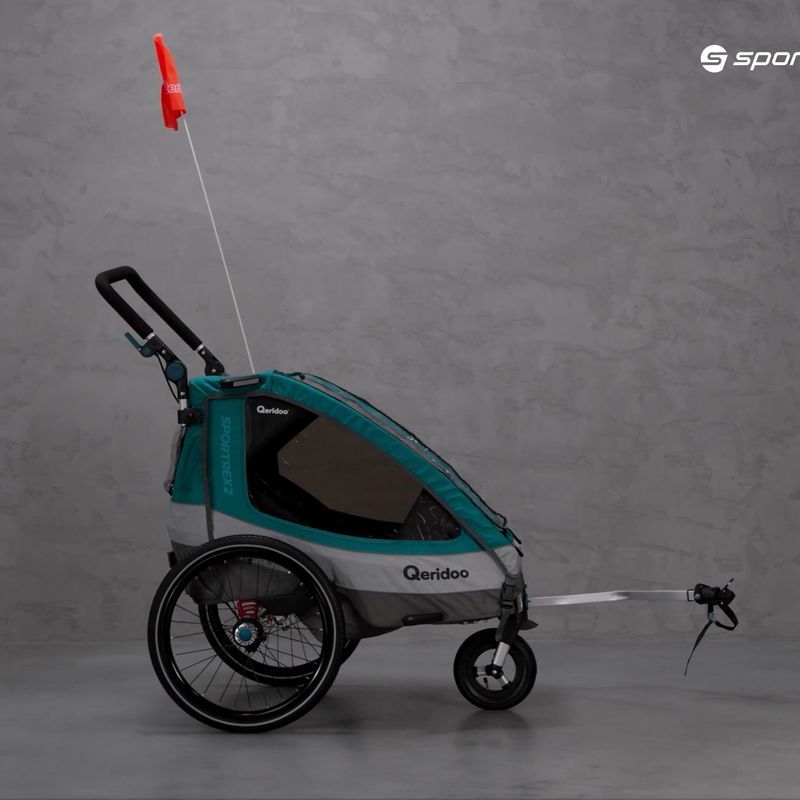 Qeridoo Sportrex2 Doppel-Fahrradanhänger blau Q-SR2-21-P 9