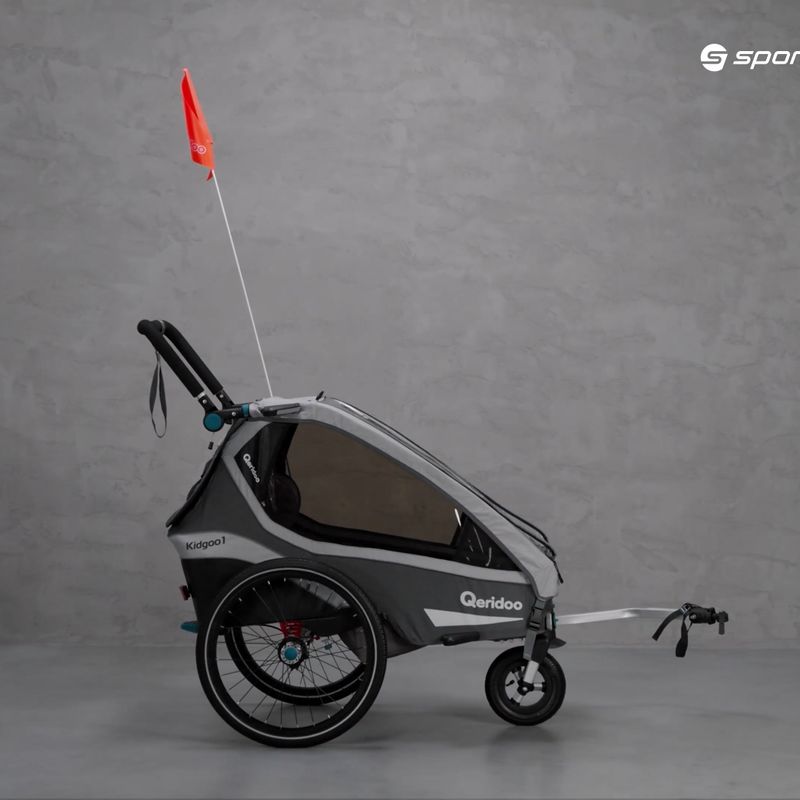 Qeridoo Kidgoo1 Sport grau Einzelfahrradanhänger Q8S-20-G 12