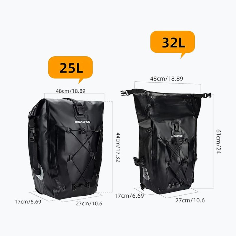 Fahrradtaschen Rockbros 30140022001 Bicycle Pannier Bag 2pcs black 3