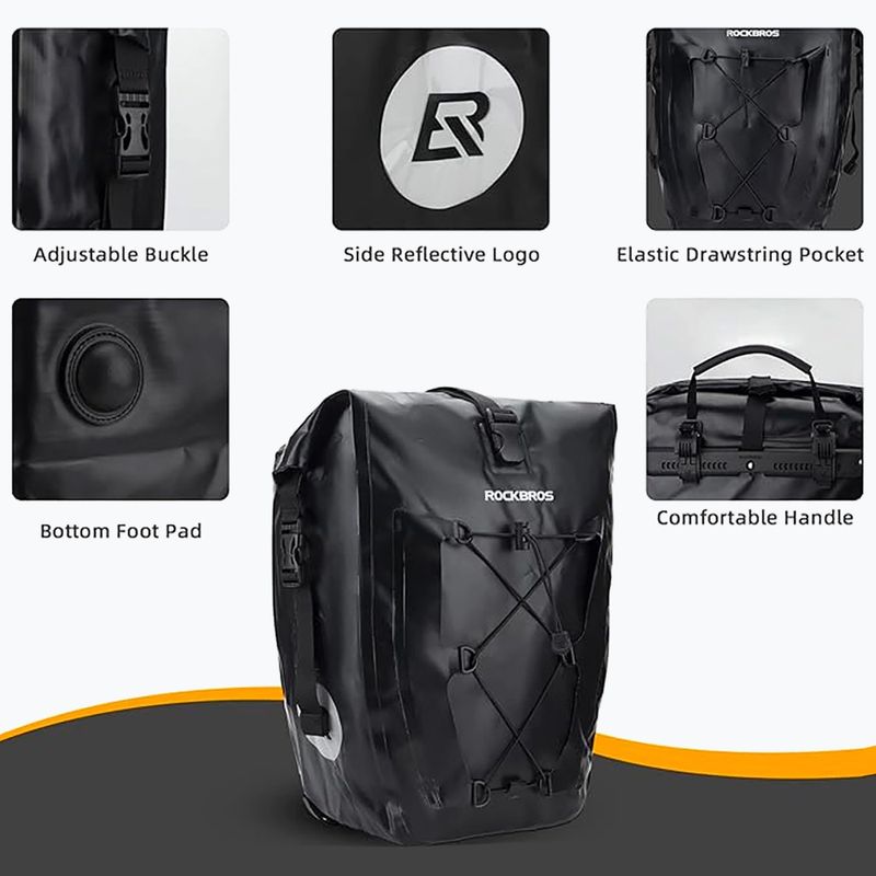 Fahrradtaschen Rockbros 30140022001 Bicycle Pannier Bag 2pcs black 4