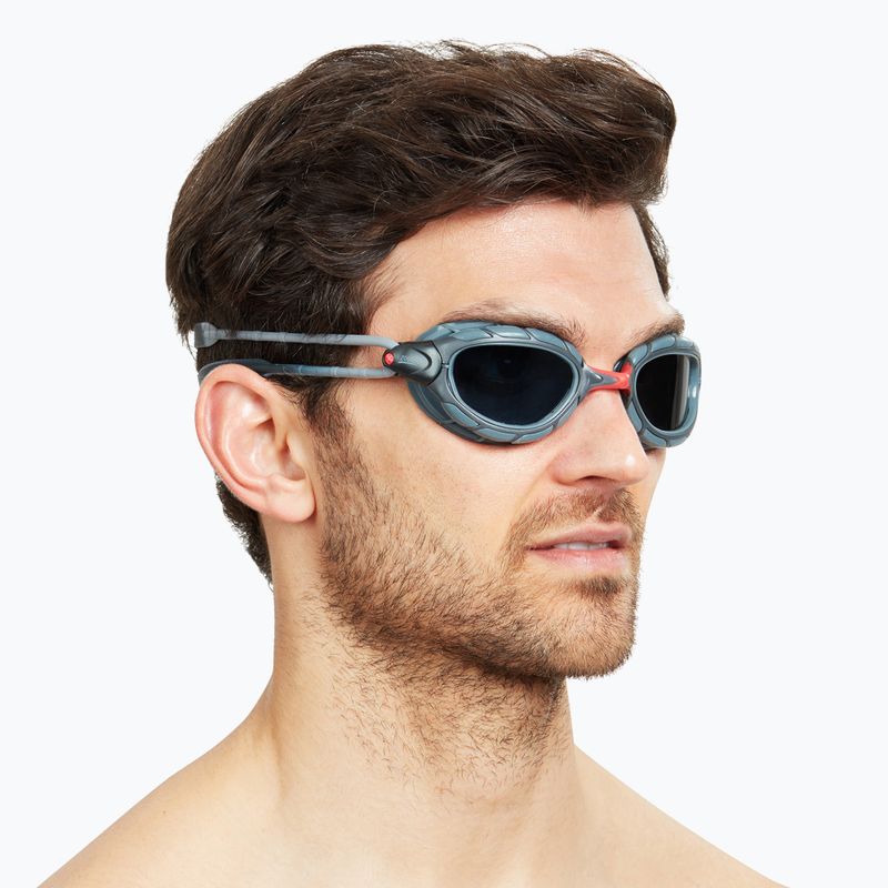 Zoggs Predator Polarized grau/grau/polarisiertes Rauchglas Schwimmbrille 6
