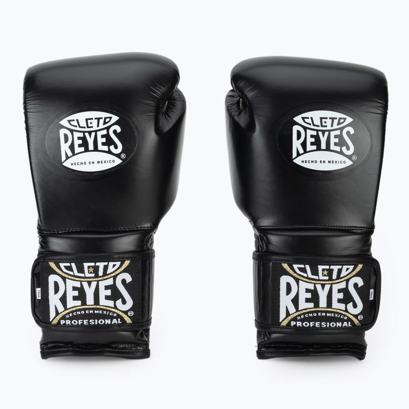Boxhandschuhe Cleto Reyes Velcro Sparring black silver 2