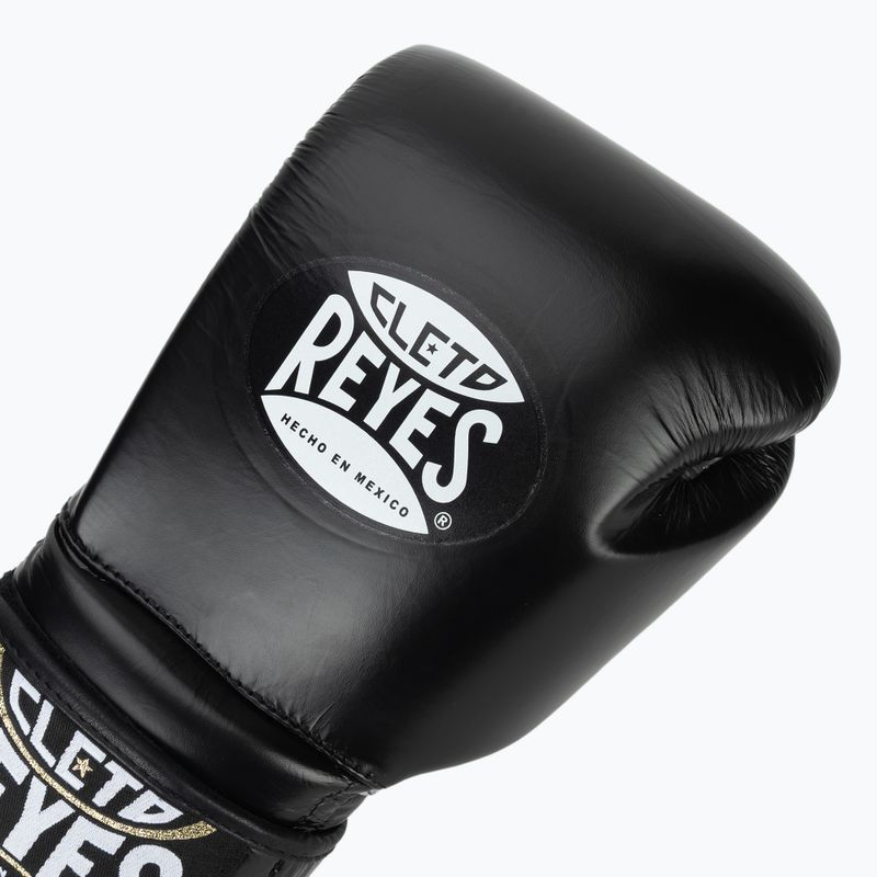 Boxhandschuhe Cleto Reyes Velcro Sparring black silver 5