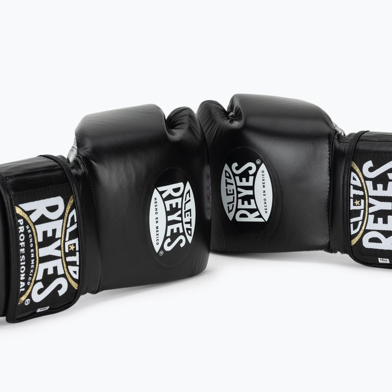 Boxhandschuhe Cleto Reyes Velcro Sparring black silver 7